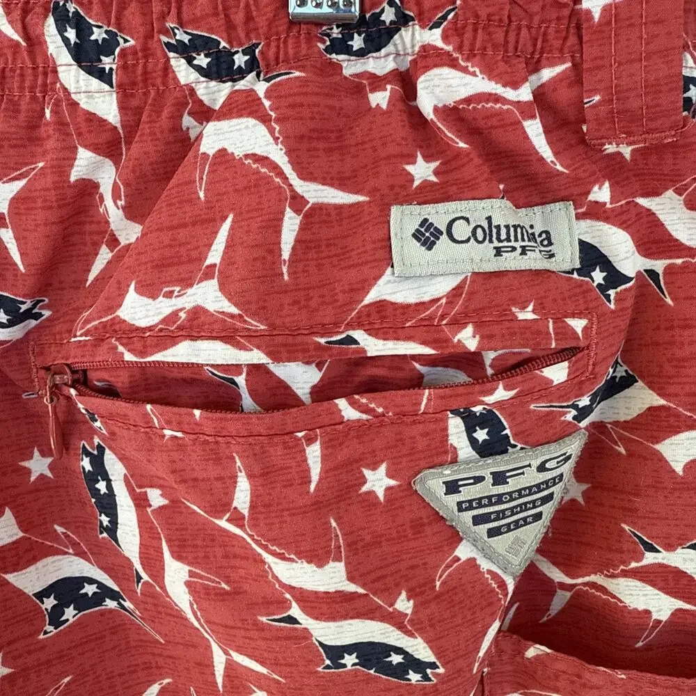 Columbia PFG Swim‎ Trunks Men's M Sailfish Print 0072 35” W 6” Insm Summer 4th